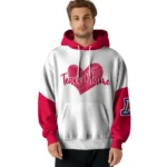 Arizona Wildcats Hoodie Customized Scribble Heart Red White Best Selling