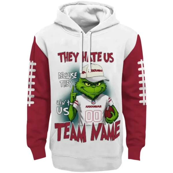 Arkansas Razorbacks Hoodie Custom Grinch Fierce Red Best Selling