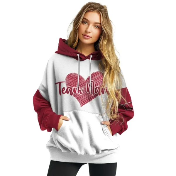 Arkansas Razorbacks Hoodie Personalized Scribble Heart Red White High Quality