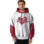 Arkansas Razorbacks Hoodie Personalized Scribble Heart Red White Best Selling