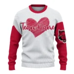 Arkansas State Red Wolves Sweater Personalized Heart Sketch Scarlet White Best Selling