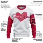 Arkansas State Red Wolves Sweater Personalized Heart Sketch Scarlet White Best Selling