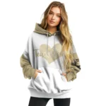 Army Black Knights Hoodie Customized Scribble Heart Gold White Best Selling