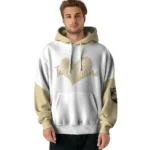 Army Black Knights Hoodie Customized Scribble Heart Gold White Best Selling