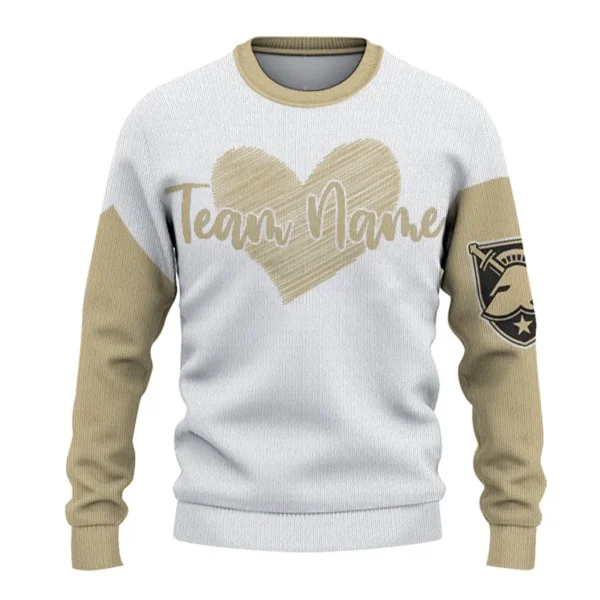Army Black Knights Sweater Personalized Heart Sketch Gold White Best Selling