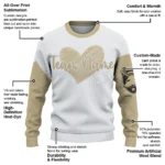 Army Black Knights Sweater Personalized Heart Sketch Gold White Best Selling