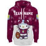 Aston Villa Hoodie Custom Hello Kitty Claret Best Selling