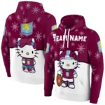 Aston Villa Hoodie Custom Hello Kitty Claret Best Selling