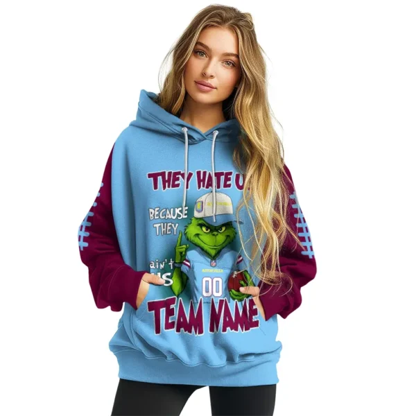 Aston Villa Hoodie Personalized Grinch Fierce Claret High Quality