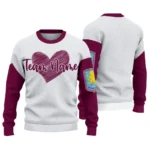 Aston Villa Sweater Personalized Heart Sketch Claret White Best Selling