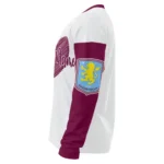 Aston Villa Sweater Personalized Heart Sketch Claret White Best Selling