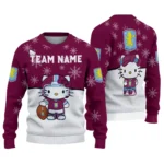 Aston Villa Sweater Personalized Hello Kitty Claret Best Selling