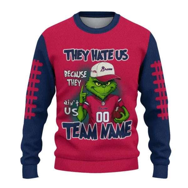 Atlanta Braves Sweater Custom Grinch Fierce Navy Best Selling