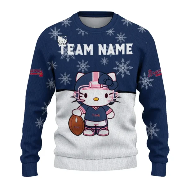 Atlanta Braves Sweater Customized Hello Kitty Navy Best Selling