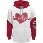 Atlanta Falcons Hoodie Customized Scribble Heart Red White Best Selling