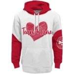 Atlanta Hawks Hoodie Customized Scribble Heart Red White Best Selling