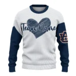 Auburn Tigers Sweater Customized Heart Sketch Navy Blue White Best Selling