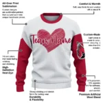 Ball State Cardinals Sweater Personalized Heart Sketch Red White Best Selling