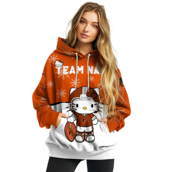 Baltimore Orioles Hoodie Custom Hello Kitty Orange High Quality