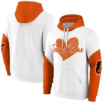 Baltimore Orioles Hoodie Customized Scribble Heart Orange White Best Selling