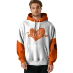 Baltimore Orioles Hoodie Customized Scribble Heart Orange White Best Selling