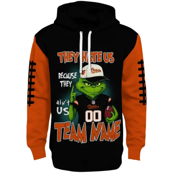 Baltimore Orioles Hoodie Personalized Grinch Fierce Orange Best Selling