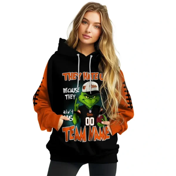 Baltimore Orioles Hoodie Personalized Grinch Fierce Orange High Quality