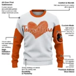Baltimore Orioles Sweater Personalized Heart Sketch Orange White Best Selling
