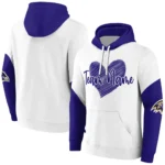 Baltimore Ravens Hoodie Personalized Scribble Heart Purple White Best Selling