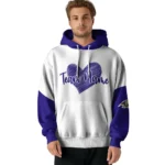 Baltimore Ravens Hoodie Personalized Scribble Heart Purple White Best Selling