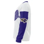 Baltimore Ravens Sweater Custom Heart Sketch Purple White Best Selling