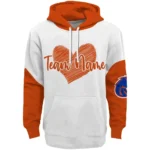 Boise State Broncos Hoodie Custom Scribble Heart Orange White Best Selling
