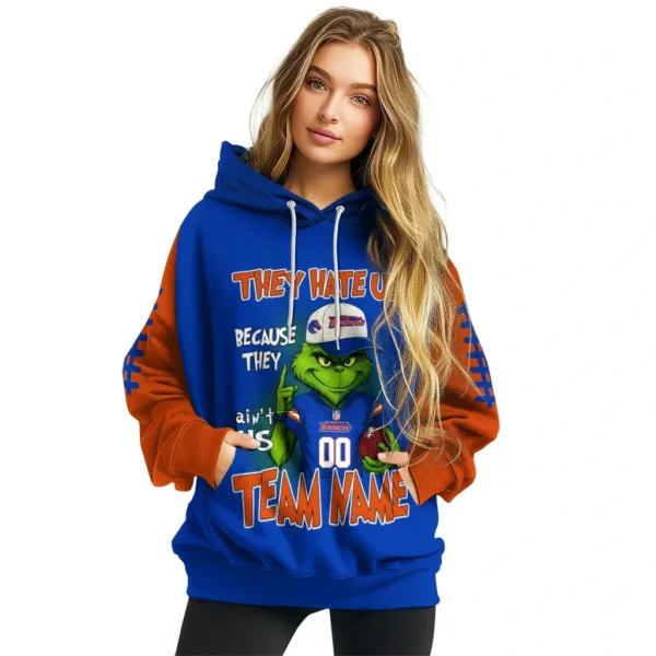 Boise State Broncos Hoodie Customized Grinch Fierce Orange High Quality