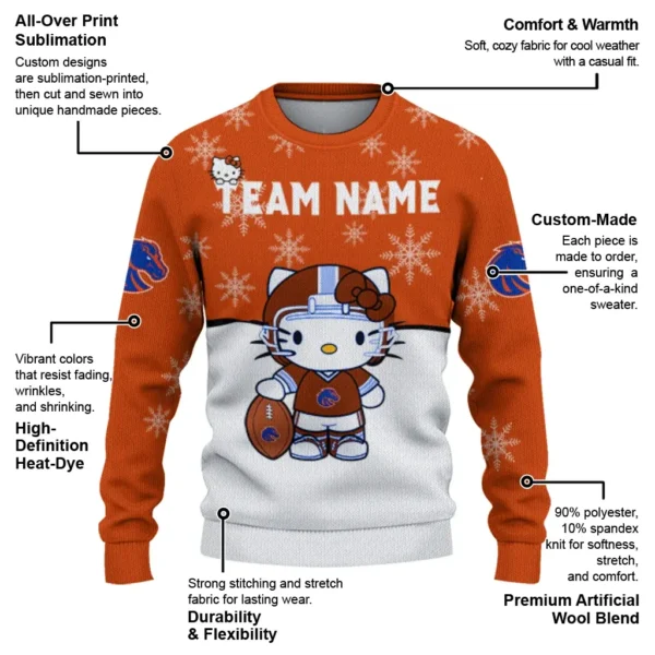 Boise State Broncos Sweater Customized Hello Kitty Orange New Arrival