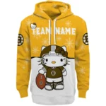 Boston Bruins Hoodie Custom Hello Kitty Gold Best Selling