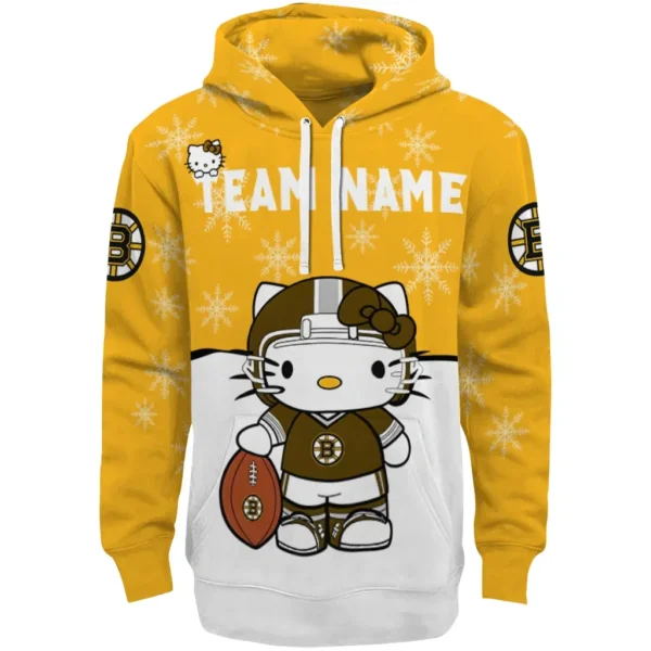 Boston Bruins Hoodie Custom Hello Kitty Gold Best Selling