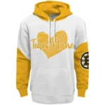 Boston Bruins Hoodie Customized Scribble Heart Gold White Best Selling