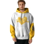 Boston Bruins Hoodie Customized Scribble Heart Gold White Best Selling
