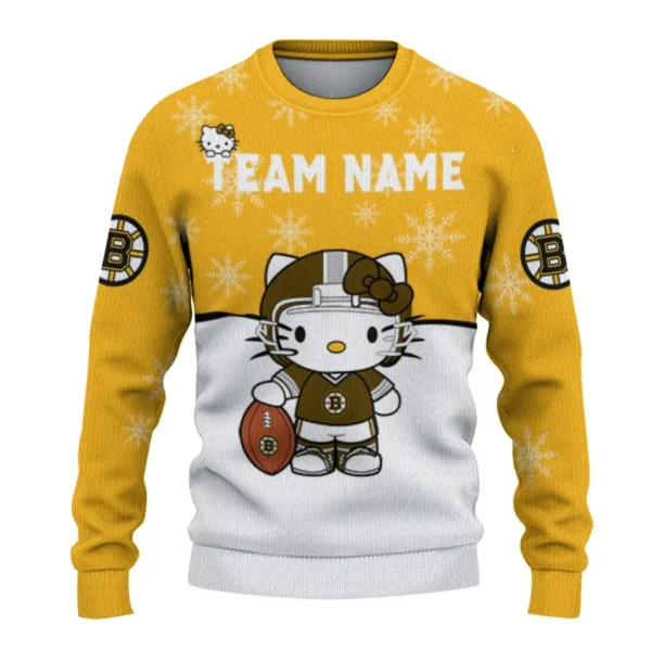 Boston Bruins Sweater Personalized Hello Kitty Gold Best Selling