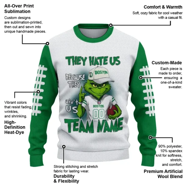 Boston Celtics Sweater Customized Grinch Fierce Green New Arrival
