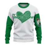 Boston Celtics Sweater Personalized Heart Sketch Green White Best Selling