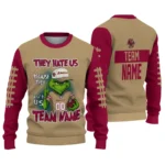 Boston College Eagles Sweater Personalized Grinch Fierce Maroon Best Selling
