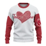 Boston Red Sox Sweater Custom Heart Sketch Red White Best Selling