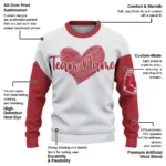 Boston Red Sox Sweater Custom Heart Sketch Red White Best Selling