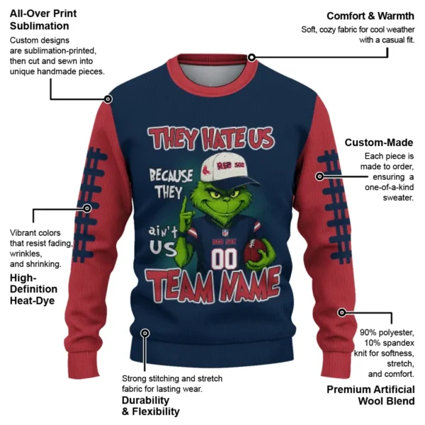 Boston Red Sox Sweater Personalized Grinch Fierce Red New Arrival
