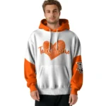 Bowling Green Falcons Hoodie Custom Scribble Heart Orange White Best Selling