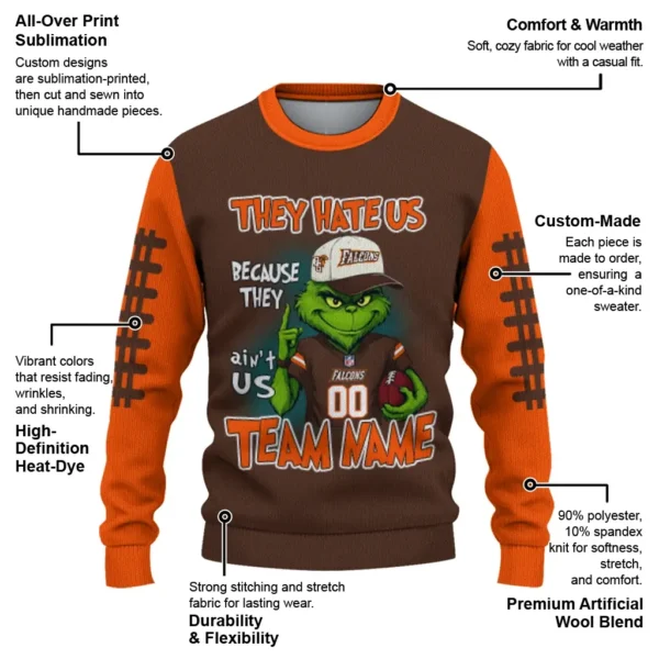 Bowling Green Falcons Sweater Custom Grinch Fierce Orange New Arrival
