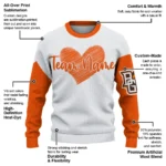 Bowling Green Falcons Sweater Customized Heart Sketch Orange White Best Selling