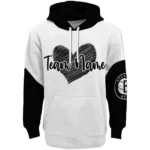 Brooklyn Nets Hoodie Personalized Scribble Heart Black White Best Selling