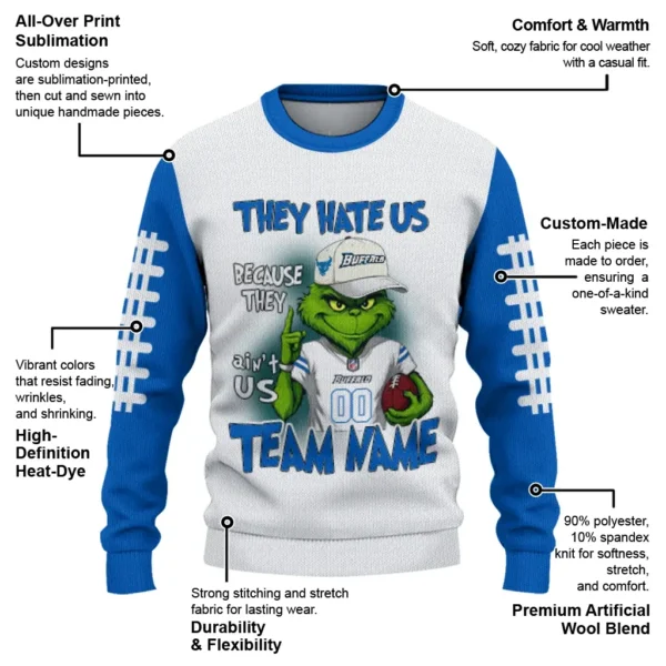 Buffalo Bulls Sweater Personalized Grinch Fierce Royal Blue New Arrival